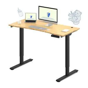 E3 Bamboo Dual Motor Electric Standing Desk 48 x 24 Sit Stand Up Desk, Holds 220 lbs, Adjustable Height w/Memory Presets, Solid Bamboo Curved Desktop & Black Frame, Ships in 2 Boxes E3 Bamboo Dual Motor Electric Standing Desk 48 x 24 Sit Stand Up Desk, Holds 220 lbs, Adjustable Height w/Memory Presets, Solid Bamboo Curved Desktop & Black Frame, Ships in 2 Boxes
