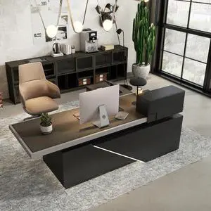 86" L Shaped Executive Desk with Drawers, Big Black Office Industrial Desk with Light, Modern Office Desk with Storage, Business Furniture Workstation,3.15" Thickened Desktop 86" L Shaped Executive Desk with Drawers, Big Black Office Industrial Desk with Light, Modern Office Desk with Storage, Business Furniture Workstation,3.15" Thickened Desktop