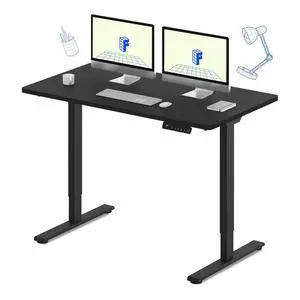 E3 Dual Motor Electric Standing Desk 55 x 28 Sit Stand Up Desk, Holds 220 lbs, Adjustable Height w/Memory Presets, One-Piece Black Desktop & Black Frame, Ships in 2 Boxes E3 Dual Motor Electric Standing Desk 55 x 28 Sit Stand Up Desk, Holds 220 lbs, Adjustable Height w/Memory Presets, One-Piece Black Desktop & Black Frame, Ships in 2 Boxes