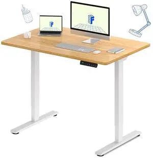 E3 Dual Motor Electric Standing Desk 48 x 24 Sit Stand Up Desk, Holds 220 lbs, Adjustable Height w/Memory Presets, One-Piece Maple Desktop & White Frame, Ships in 2 Boxes E3 Dual Motor Electric Standing Desk 48 x 24 Sit Stand Up Desk, Holds 220 lbs, Adjustable Height w/Memory Presets, One-Piece Maple Desktop & White Frame, Ships in 2 Boxes