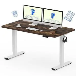 EN1 One-Piece Standing Desk with 1-Inch Thick Seamless Desktop, 55"x28" Electric Height Adjustable Desk for Home Office, Multi-Monitor Setups & Easy Assembly, Rustic Brown EN1 One-Piece Standing Desk with 1-Inch Thick Seamless Desktop, 55"x28" Electric Height Adjustable Desk for Home Office, Multi-Monitor Setups & Easy Assembly, Rustic Brown