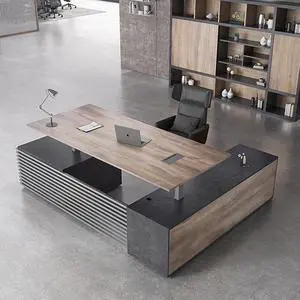 86.61IN Adjustable Heigh L Shaped Executive Desk with Drawers, Modern Executive Standing Home Office Desk w/Universal Charging Ports, Large Business Workstation w/Cord Management,Black and Warm Oak 86.61IN Adjustable Heigh L Shaped Executive Desk with Drawers, Modern Executive Standing Home Office Desk w/Universal Charging Ports, Large Business Workstation w/Cord Management,Black and Warm Oak