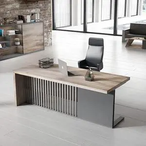 63 Inch Modern Executive Office Desk, Computer Writing Desk for Home Office, Business Furniture Workstation Stainless Steels Sturdy Frame 1.97IN Thick Desktop(Right) 63 Inch Modern Executive Office Desk, Computer Writing Desk for Home Office, Business Furniture Workstation Stainless Steels Sturdy Frame 1.97IN Thick Desktop(Right)