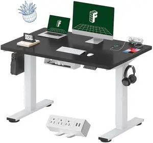 EN2 Whole-Piece Standing Desk with Clamp Power Strip, 48 x 30 Electric Stand Up Height Adjustable Desk with Cable Management (White Frame + 48" Black Top, 2 Packages) EN2 Whole-Piece Standing Desk with Clamp Power Strip, 48 x 30 Electric Stand Up Height Adjustable Desk with Cable Management (White Frame + 48" Black Top, 2 Packages)