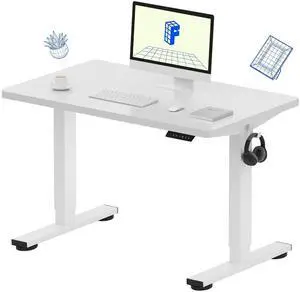 EN1 One-Piece Standing Desk, 40"x24" Seamless Desktop Electric Height Adjustable Desk for Home Office, Multi-Monitor Setups & Easy Assembly, White EN1 One-Piece Standing Desk, 40"x24" Seamless Desktop Electric Height Adjustable Desk for Home Office, Multi-Monitor Setups & Easy Assembly, White