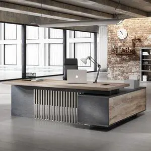 94.4 Inch L-Shaped Executive Desk with Cabinet, 2 Drawers and Storage Shelves, Modern Black Home Office Desk 94.4 Inch L-Shaped Executive Desk with Cabinet, 2 Drawers and Storage Shelves, Modern Black Home Office Desk
