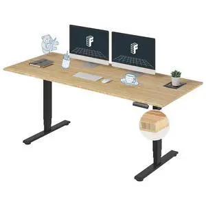 E6 Bamboo 3-Stage Dual Motor 72 x 30 Electric Standing Desk Sit Stand Up Desk, Holds 220 lbs, Adjustable Height w/ Memory Presets, Solid Bamboo Desktop & Black Frame, Ships in 2 Boxes E6 Bamboo 3-Stage Dual Motor 72 x 30 Electric Standing Desk Sit Stand Up Desk, Holds 220 lbs, Adjustable Height w/ Memory Presets, Solid Bamboo Desktop & Black Frame, Ships in 2 Boxes