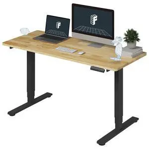 E6 Solid Wood 3-Stage Dual Motor 55 x 24 Electric Standing Desk, Holds 220 lbs, Adjustable Height w/ Memory Presets, Butcher Block Rubberwood Desktop & Black Frame, Ships in 2 Boxes E6 Solid Wood 3-Stage Dual Motor 55 x 24 Electric Standing Desk, Holds 220 lbs, Adjustable Height w/ Memory Presets, Butcher Block Rubberwood Desktop & Black Frame, Ships in 2 Boxes