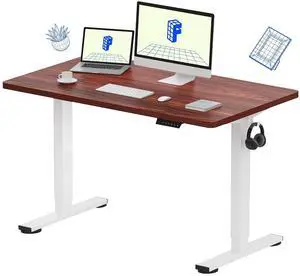 EN1 One-Piece Standing Desk with 1-Inch Thick Seamless Desktop, 48"x24" Electric Height Adjustable Desk for Home Office, Multi-Monitor Setups & Easy Assembly, Mahogany EN1 One-Piece Standing Desk with 1-Inch Thick Seamless Desktop, 48"x24" Electric Height Adjustable Desk for Home Office, Multi-Monitor Setups & Easy Assembly, Mahogany