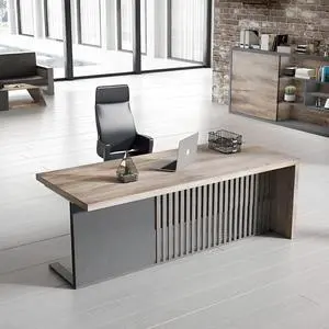 63 Inch Modern Executive Office Desk, Computer Writing Desk for Home Office, Business Furniture Workstation Stainless Steels Sturdy Frame 1.97IN Thick Desktop(Left) 63 Inch Modern Executive Office Desk, Computer Writing Desk for Home Office, Business Furniture Workstation Stainless Steels Sturdy Frame 1.97IN Thick Desktop(Left)