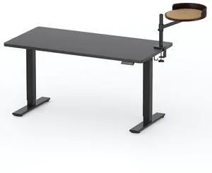 EN2 55" x 28" Standing Desk with Solid Wood Cat Bed Bundle, 1" Thick Desktop, Desk-Mounted Cat Perch with Scratcher, Black EN2 55" x 28" Standing Desk with Solid Wood Cat Bed Bundle, 1" Thick Desktop, Desk-Mounted Cat Perch with Scratcher, Black