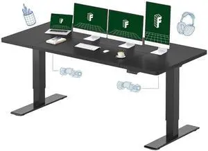 79"x32" Large Dual Motor Electric Standing Desk, Black - 198 LBS Heavy-Duty Capacity, Ideal for Home Office, Creative Studio, or Multi-Monitor Setup 79"x32" Large Dual Motor Electric Standing Desk, Black - 198 LBS Heavy-Duty Capacity, Ideal for Home Office, Creative Studio, or Multi-Monitor Setup