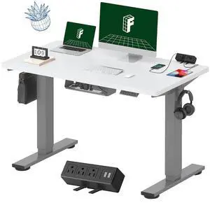 EN2 Whole-Piece Standing Desk with Clamp Power Strip, 48 x 24'' Electric Stand Up Height Adjustable Desk with Cable Management (Gray Frame + 48" White Desktop, 2 Packages) EN2 Whole-Piece Standing Desk with Clamp Power Strip, 48 x 24'' Electric Stand Up Height Adjustable Desk with Cable Management (Gray Frame + 48" White Desktop, 2 Packages)
