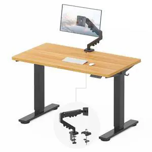EN2 48''x24'' Standing Desk with Monitor Mount Bundle, 1" Thick One-Piece Desktop, Fully Adjustable Single Monitor Arm with Cable Management, Bundle for Home Office, Gaming & Study, Maple EN2 48''x24'' Standing Desk with Monitor Mount Bundle, 1" Thick One-Piece Desktop, Fully Adjustable Single Monitor Arm with Cable Management, Bundle for Home Office, Gaming & Study, Maple