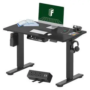 EN2 Whole-Piece Standing Desk with Clamp Power Strip, 40 x 24'' Electric Stand Up Height Adjustable Desk with Cable Management (Black Frame + 40" Black Top) EN2 Whole-Piece Standing Desk with Clamp Power Strip, 40 x 24'' Electric Stand Up Height Adjustable Desk with Cable Management (Black Frame + 40" Black Top)