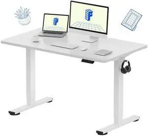 EN1 One-Piece Standing Desk, 48"x24" Seamless Desktop Electric Height Adjustable Desk for Home Office, Multi-Monitor Setups & Easy Assembly, White EN1 One-Piece Standing Desk, 48"x24" Seamless Desktop Electric Height Adjustable Desk for Home Office, Multi-Monitor Setups & Easy Assembly, White
