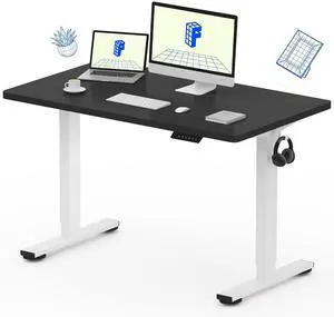 EN1 One-Piece Standing Desk with 1-Inch Thick Seamless Desktop, 48"x24" Electric Height Adjustable Desk for Home Office, Multi-Monitor Setups & Easy Assembly, Black EN1 One-Piece Standing Desk with 1-Inch Thick Seamless Desktop, 48"x24" Electric Height Adjustable Desk for Home Office, Multi-Monitor Setups & Easy Assembly, Black