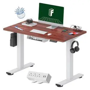 EN1 Essential Adjustable Height Desk Electric 40 inch X 24 inch Whole-Piece Desktop Small Standing Desk Ergonomic Memory Controller (White Frame + 40 inch Mahogany Desktop) EN1 Essential Adjustable Height Desk Electric 40 inch X 24 inch Whole-Piece Desktop Small Standing Desk Ergonomic Memory Controller (White Frame + 40 inch Mahogany Desktop)