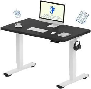 EN1 One-Piece Standing Desk with 1-Inch Thick Seamless Desktop, 40"x24" Electric Height Adjustable Desk for Home Office, Multi-Monitor Setups & Easy Assembly, Black EN1 One-Piece Standing Desk with 1-Inch Thick Seamless Desktop, 40"x24" Electric Height Adjustable Desk for Home Office, Multi-Monitor Setups & Easy Assembly, Black