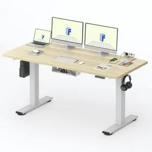 EN2 Whole-Piece Standing Desk with Clamp Power Strip, 60 x 24 Electric Stand Up Height Adjustable Desk with Cable Management (White Frame + 55" White Wood Grain Desktop, 2 Packages) EN2 Whole-Piece Standing Desk with Clamp Power Strip, 60 x 24 Electric Stand Up Height Adjustable Desk with Cable Management (White Frame + 55" White Wood Grain Desktop, 2 Packages)