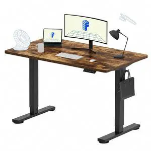 EN1 One-Piece Standing Desk, 48"x24" Seamless Desktop Electric Height Adjustable Desk for Home Office, Multi-Monitor Setups & Easy Assembly, Rustic (Black Frame) EN1 One-Piece Standing Desk, 48"x24" Seamless Desktop Electric Height Adjustable Desk for Home Office, Multi-Monitor Setups & Easy Assembly, Rustic (Black Frame)