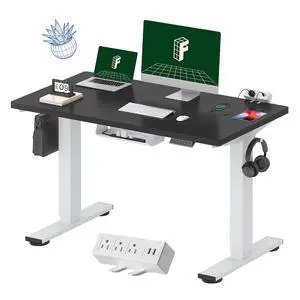 EN2 Whole-Piece Standing Desk with Clamp Power Strip, 48 x 24 Electric Stand Up Height Adjustable Desk with Cable Management (White Frame + 48" Black Top, 2 Packages) EN2 Whole-Piece Standing Desk with Clamp Power Strip, 48 x 24 Electric Stand Up Height Adjustable Desk with Cable Management (White Frame + 48" Black Top, 2 Packages)