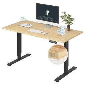 E6 Bamboo 3-Stage Dual Motor Electric Standing Desk 55 x 28 Sit Stand Up Desk, Holds 220 lbs, Adjustable Height w/ Memory Presets, Solid Bamboo Desktop & Black Frame, Ships in 2 Boxes E6 Bamboo 3-Stage Dual Motor Electric Standing Desk 55 x 28 Sit Stand Up Desk, Holds 220 lbs, Adjustable Height w/ Memory Presets, Solid Bamboo Desktop & Black Frame, Ships in 2 Boxes