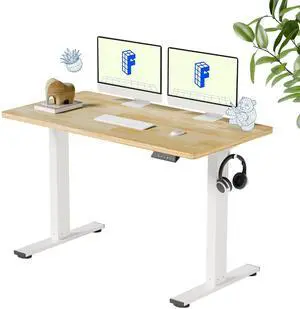 Solid Wood Standing Desk, 48" x 24" Real Wood Desktop with Natural Grain, Durable & Sustainable Workstation for Home Office and Multi-Monitor Setups (Rubber Wood, White Frame) Solid Wood Standing Desk, 48" x 24" Real Wood Desktop with Natural Grain, Durable & Sustainable Workstation for Home Office and Multi-Monitor Setups (Rubber Wood, White Frame)