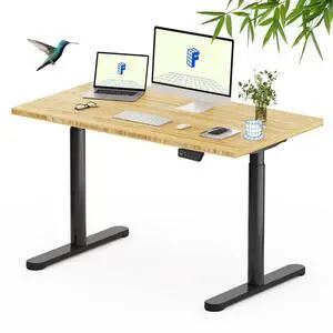 Solid Bamboo Standing Desk, 48" x 24" Real Bamboo Desktop with Natural Grain, Durable & Sustainable Workstation for Home Office and Multi-Monitor Setups (Black Oval Legs) Solid Bamboo Standing Desk, 48" x 24" Real Bamboo Desktop with Natural Grain, Durable & Sustainable Workstation for Home Office and Multi-Monitor Setups (Black Oval Legs)