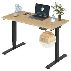 E6 Bamboo 3-Stage Dual Motor Electric Standing Desk 48 x 24 Sit Stand Up Desk, Holds 220 lbs, Adjustable Height w/ Memory Presets, Solid Bamboo Desktop & Black Frame, Ships in 2 Boxes E6 Bamboo 3-Stage Dual Motor Electric Standing Desk 48 x 24 Sit Stand Up Desk, Holds 220 lbs, Adjustable Height w/ Memory Presets, Solid Bamboo Desktop & Black Frame, Ships in 2 Boxes