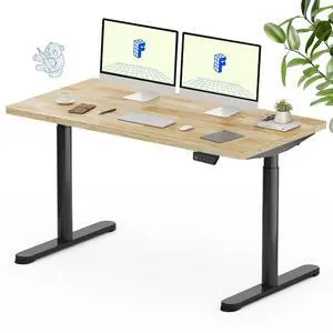 Solid Wood Standing Desk, 55" x 24" Real Wood Desktop with Natural Grain, Durable & Sustainable Workstation for Home Office and Multi-Monitor Setups (Rubber Wood, Black Oval Legs) Solid Wood Standing Desk, 55" x 24" Real Wood Desktop with Natural Grain, Durable & Sustainable Workstation for Home Office and Multi-Monitor Setups (Rubber Wood, Black Oval Legs)