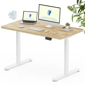 Solid Wood Standing Desk, 48" x 24" Real Wood Desktop with Natural Grain, Durable & Sustainable Workstation for Home Office and Multi-Monitor Setups (Rubber Wood, White Oval Legs) Solid Wood Standing Desk, 48" x 24" Real Wood Desktop with Natural Grain, Durable & Sustainable Workstation for Home Office and Multi-Monitor Setups (Rubber Wood, White Oval Legs)
