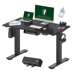 EN2 Whole-Piece Standing Desk with Clamp Power Strip, 48x24'' Electric Stand Up Height Adjustable Desk with Cable Management (Black Frame + 48" Black Table Top) EN2 Whole-Piece Standing Desk with Clamp Power Strip, 48x24'' Electric Stand Up Height Adjustable Desk with Cable Management (Black Frame + 48" Black Table Top)