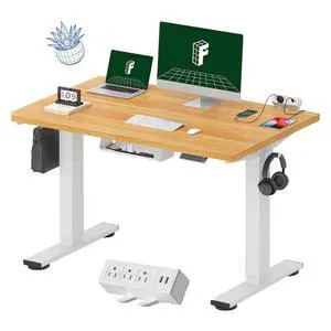 EN2 Whole-Piece Standing Desk with Clamp Power Strip, 48 x 30 Electric Stand Up Height Adjustable Desk with Cable Management (White Frame + 48" Maple Top, 2 Packages) EN2 Whole-Piece Standing Desk with Clamp Power Strip, 48 x 30 Electric Stand Up Height Adjustable Desk with Cable Management (White Frame + 48" Maple Top, 2 Packages)