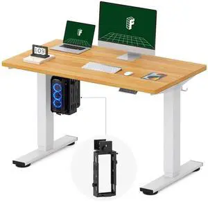 EN2 48''x24'' Electric Standing Desk with PC Stand Bundle, One-Piece Desktop, Easy-to-Install Hanging Design PC Mount, Bundle for Home Office, Game & Small Spaces, Maple EN2 48''x24'' Electric Standing Desk with PC Stand Bundle, One-Piece Desktop, Easy-to-Install Hanging Design PC Mount, Bundle for Home Office, Game & Small Spaces, Maple