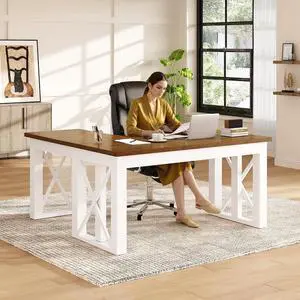 55 x 48 Inch L Shaped Executive Standing Desk, Electric Height Adjustable Desk with Drawers, Large Corner Desk for Home Office and Workstation, Cherry 55 x 48 Inch L Shaped Executive Standing Desk, Electric Height Adjustable Desk with Drawers, Large Corner Desk for Home Office and Workstation, Cherry