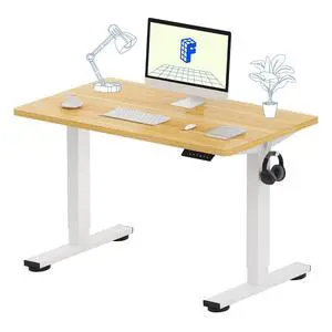 EN1 One-Piece Standing Desk 40 x 24 Inches Height Adjustable Desk Electric Sit Stand Up Desk Home Office Desks Computer Workstation (White Frame + Maple Desktop) EN1 One-Piece Standing Desk 40 x 24 Inches Height Adjustable Desk Electric Sit Stand Up Desk Home Office Desks Computer Workstation (White Frame + Maple Desktop)