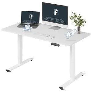 E6 3-Stage Dual Motor Electric Standing Desk 55 x 28 Sit Stand Up Desk, Holds 220 lbs, Adjustable Height w/Memory Presets, One-Piece White Desktop & White Frame, Ships in 2 Boxes E6 3-Stage Dual Motor Electric Standing Desk 55 x 28 Sit Stand Up Desk, Holds 220 lbs, Adjustable Height w/Memory Presets, One-Piece White Desktop & White Frame, Ships in 2 Boxes