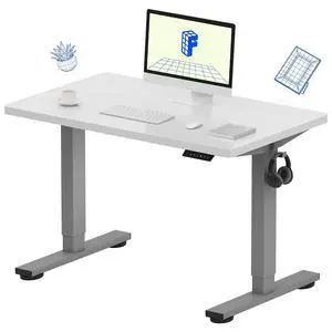 EN1 One-Piece Adjustable Desk 40 x 24 Inches Stand Up Desk Workstation Electric Standing Desk with Seamless Desktop (Silver Frame + 40 inches White Top, 2 Packages) EN1 One-Piece Adjustable Desk 40 x 24 Inches Stand Up Desk Workstation Electric Standing Desk with Seamless Desktop (Silver Frame + 40 inches White Top, 2 Packages)