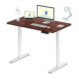 E3 Dual Motor Electric Standing Desk 48 x 30 Sit Stand Up Desk, Holds 220 lbs, Adjustable Height w/Memory Presets, One-Piece Mahogany Desktop & White Frame, Ships in 2 Boxes E3 Dual Motor Electric Standing Desk 48 x 30 Sit Stand Up Desk, Holds 220 lbs, Adjustable Height w/Memory Presets, One-Piece Mahogany Desktop & White Frame, Ships in 2 Boxes