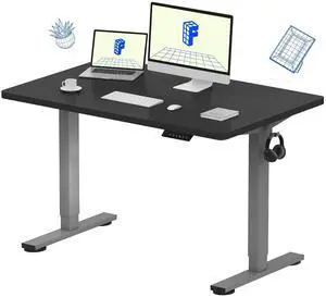 EN1 One-Piece Electric Height Adjustable Desk, 48 x 30 Inches Standing Desk Stand Up Desk Workstation (Silver Frame + 48 in Black Top, 2 Packages) EN1 One-Piece Electric Height Adjustable Desk, 48 x 30 Inches Standing Desk Stand Up Desk Workstation (Silver Frame + 48 in Black Top, 2 Packages)