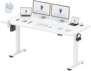 79x32 Inch Electric Large Standing Desk for Home & Office, Spacious Splice Board Desk with Cable Management & Organizer, Cup Holder & Hook, White 79x32 Inch Electric Large Standing Desk for Home & Office, Spacious Splice Board Desk with Cable Management & Organizer, Cup Holder & Hook, White