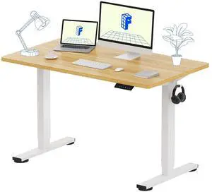 EN1 One-Piece Standing Desk 48 x 24 Inches Height Adjustable Electric Sit Stand Up Desk for Home Office (White Frame + Maple Desktop) EN1 One-Piece Standing Desk 48 x 24 Inches Height Adjustable Electric Sit Stand Up Desk for Home Office (White Frame + Maple Desktop)