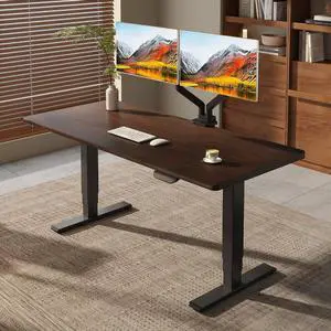 E6 MAX 1" Thick Beveled-Edge Solid Wood Standing Desk, 63"x30" Dual Motor 3-Stage Heavy Duty Workstation, 330lbs Weight Capacity Height Adjustable Desk(Black Walnut Rubberwood + Black Frame) E6 MAX 1" Thick Beveled-Edge Solid Wood Standing Desk, 63"x30" Dual Motor 3-Stage Heavy Duty Workstation, 330lbs Weight Capacity Height Adjustable Desk(Black Walnut Rubberwood + Black Frame)