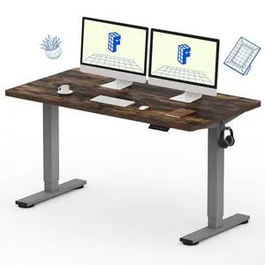 EN1 One-Piece Standing Desk 55 x 28 Inches Height Adjustable Electric Desk (Silver Frame + Rustic Top, 2 Packages) EN1 One-Piece Standing Desk 55 x 28 Inches Height Adjustable Electric Desk (Silver Frame + Rustic Top, 2 Packages)