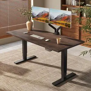 E6 MAX Bamboo 72x30 Inch Dual Motor 3-Stage Heavy Duty Standing Desk, 330lbs Weight Capacity, Height Adjustable Desk w/Cable Management & Wheels (Solid Walnut Bamboo Desktop + Black Frame) E6 MAX Bamboo 72x30 Inch Dual Motor 3-Stage Heavy Duty Standing Desk, 330lbs Weight Capacity, Height Adjustable Desk w/Cable Management & Wheels (Solid Walnut Bamboo Desktop + Black Frame)