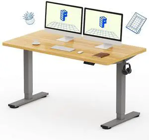 EN1 One-Piece Electric Standing Desk, 55 x 28 inch Stand Up Desk for Home Office (Silver Frame + 55" Natural Top, 2 Packages) EN1 One-Piece Electric Standing Desk, 55 x 28 inch Stand Up Desk for Home Office (Silver Frame + 55" Natural Top, 2 Packages)