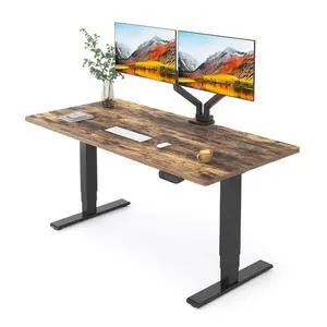 E6 MAX Dual Motor 3-Stage 48x30 Inch Heavy Duty Standing Desk, 330lbs Weight Capacity, Height Adjustable Desk w/Cable Management & Wheels (Seamless Special Walnut Desktop + Black Frame) E6 MAX Dual Motor 3-Stage 48x30 Inch Heavy Duty Standing Desk, 330lbs Weight Capacity, Height Adjustable Desk w/Cable Management & Wheels (Seamless Special Walnut Desktop + Black Frame)