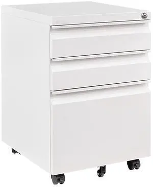 Mobile File Cabinet for Home Office Under Desk Storage with Lock Keys 3 Drawer File Cabinet for Legal/Letter/A4 File, White Mobile File Cabinet for Home Office Under Desk Storage with Lock Keys 3 Drawer File Cabinet for Legal/Letter/A4 File, White