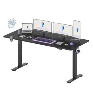 79x32 Inch Electric Large Standing Desk for Home & Office, Spacious Splice Board Desk with Cable Management & Organizer, Cup Holder & Hook, Black 79x32 Inch Electric Large Standing Desk for Home & Office, Spacious Splice Board Desk with Cable Management & Organizer, Cup Holder & Hook, Black